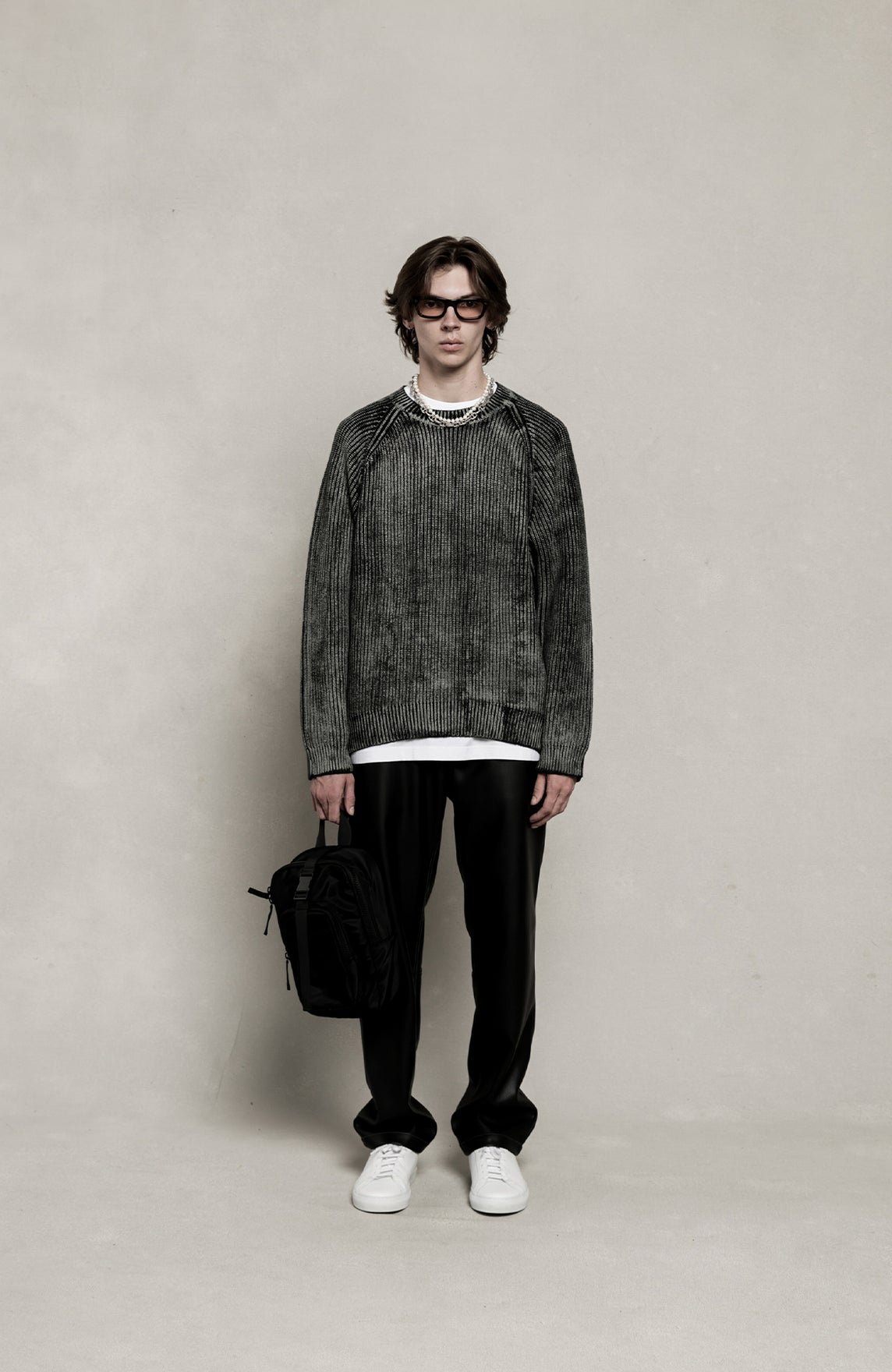 STAMPD【スタンプド】CABLE KNIT SWEATER CHARCOAL (SLA-M2969KW) 22AW